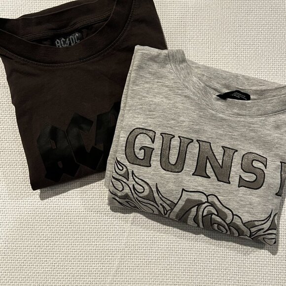 AC/DC Guns‎ N Roses T-Shirts Cotton Gray Mens Medium (2 Shirts) Classic Rock - Picture 9 of 9